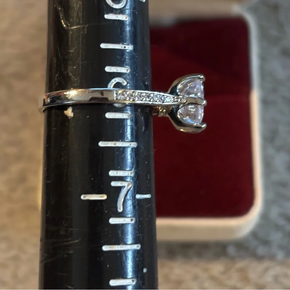 Sterling Silver Engagement Style Ring Size 6
